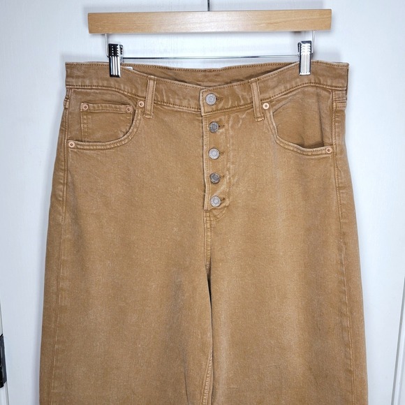 GAP High Rise Stride Ankle Jeans 31/12T Wide Leg Retro Spiced Brown Denim Fall - Picture 4 of 10